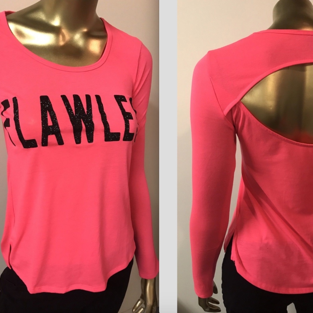 🌞Material Girl Shirt Hot Pink FLAWLESS Open Back